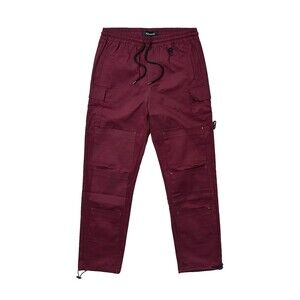 Reason Utility Pants Men’s 36x32 XL Burgundy Multi Pockets Elastic Waist